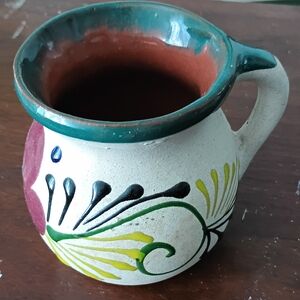 Handcrafted Ceramic Jug with Floral Design